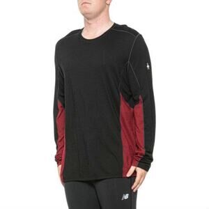 SmartWool Men XL 150 Merino Sport Long Sleeve Crew Red Black